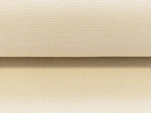Bündchen glatt 70 cm im Schlauch - 1mm - breite Streifen - weiß-beige