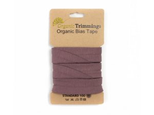 Jersey Organic Cotton Schrägband/Einfassband gefalzt 20 mm Breit x 3 Meter Coupon - uni mauve