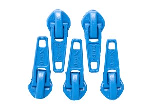 Slider/Zipper/Automatikschieber für Reißverschlüsse Größe 5 - Set 5 Stück - blau