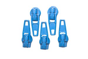 Slider / Zipper / Automatikschieber für Reißverschlüsse Größe 3 - Set 5 Stück blau