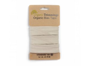 Jersey Organic Cotton Schrägband/Einfassband gefalzt 20 mm Breit x 3 Meter Coupon - uni sand