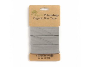 Jersey Organic Cotton Schrägband/Einfassband gefalzt 20 mm x 3 m Coupon - uni grau