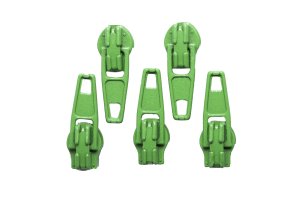 Slider / Zipper / Automatikschieber für Reißverschlüsse Größe 3 - Set 5 Stück grün