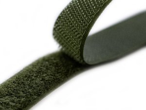 Klettband zum Aufnähen Flauschband & Hakenband ca. 20 mm - olive