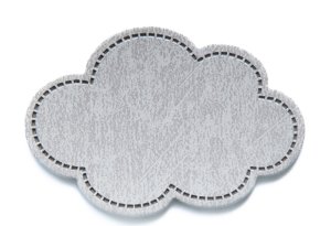 Jessy Sewing Kunstleder-Label mit aufgedruckter Nähnaht "Cloud" - grau