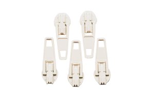 Slider / Zipper / Automatikschieber für Reißverschlüsse Größe 3 - Set 5 Stück helles beige