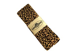 Jersey Schrägband Oaki doki gefalzt 20 mm x 3 m - Animalprint - ocker