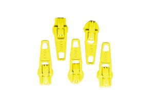 Slider / Zipper / Automatikschieber für Reißverschlüsse Größe 3 - Set 5 Stück gelb