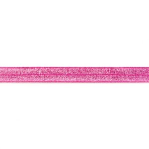 Elastisches Einfassband/Falzgummi mit Glitzer - pink
