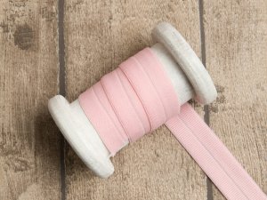 Elastisches Einfassband/Falzgummi - uni rosa