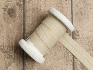 Elastisches Einfassband/Falzgummi - uni helles beige