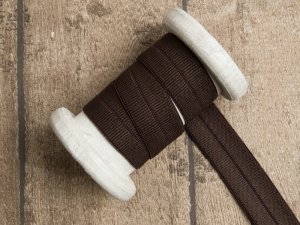 Elastisches Einfassband/Falzgummi - uni dunkles braun