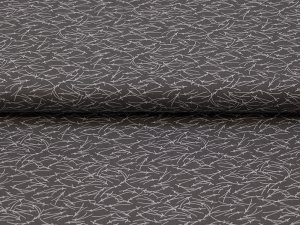 Webware Baumwolle Patchwork Quilters Combination - Reispflanzen - dunkles grau