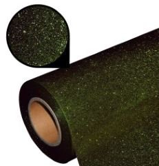 Flexfolie - PU - Plotterfolie mit Glitzereffekt 25 cm x 20 cm - olivgrün
