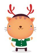 Transfer-Applikation Weihnachten zum Aufbügeln ca. 4,5 cm x 6,5 cm - Katze als Wichtel
