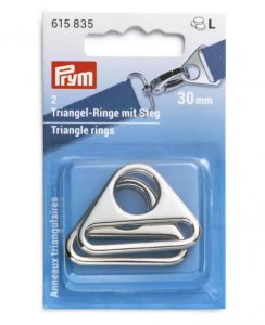 Prym 2 Triangel-Ringe mit Steg 30 mm - silberfarben