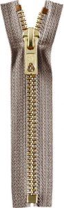 Reißverschluss Opti M60 Werra golden nicht-teilbar 18 cm - grau