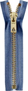 Reißverschluss Opti M60 Werra golden nicht-teilbar 20 cm - jeansblau