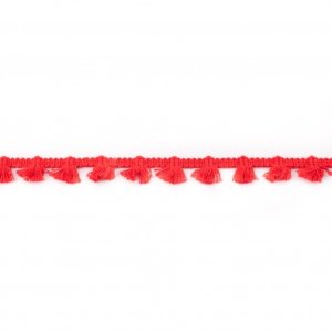 Quastenborte Baumwolle ca. 14 mm mit Fransen - uni rot