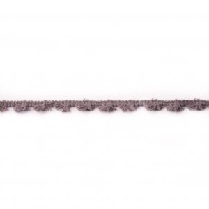Quastenborte Baumwolle ca. 14 mm mit Fransen - uni dunkles grau