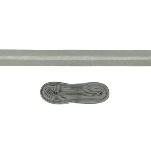 Schrägband/Einfassband Baumwolle gefalzt 20 mm - 3 m Coupon - uni grau