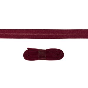 Schrägband/Einfassband Baumwolle gefalzt 20 mm - 3 m Coupon - uni bordeaux