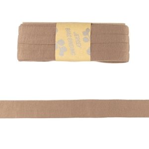 Jersey Viskose Schrägband/Einfassband gefalzt 20 mm x 3 m Coupon - uni toffee