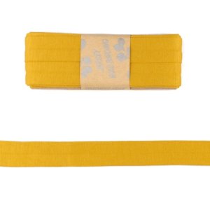 Jersey Viskose Schrägband/Einfassband gefalzt 20 mm x 3 m Coupon - uni goldfarben