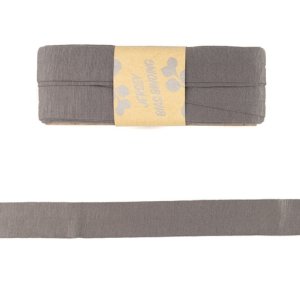 Jersey Viskose Schrägband/Einfassband gefalzt 20 mm x 3 m Coupon - uni grau