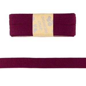 Jersey Viskose Schrägband/Einfassband gefalzt 20 mm x 3 m Coupon - uni bordeaux