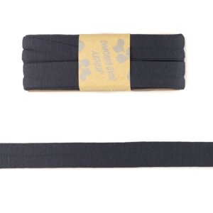 Jersey Viskose Schrägband/Einfassband gefalzt 20 mm x 3 m Coupon - uni anthrazit