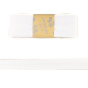 Jersey Viskose Schrägband/Einfassband gefalzt 20 mm x 3 m Coupon - uni weiß