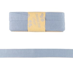 Jersey Viskose Schrägband/Einfassband gefalzt 20 mm x 3 m Coupon - uni helles jeansblau