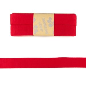 Jersey Viskose Schrägband/Einfassband gefalzt 20 mm x 3 m Coupon - uni rot