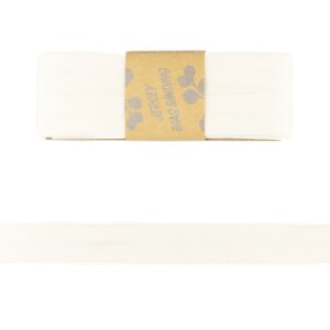Jersey Viskose Schrägband/Einfassband gefalzt 20 mm x 3 m Coupon - uni wollweiß