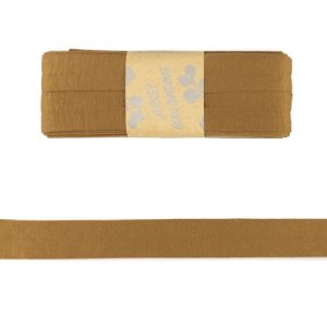 Jersey Viskose Schrägband/Einfassband gefalzt 20 mm x 3 m Coupon - uni karamell 