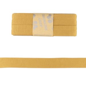 Jersey Viskose Schrägband/Einfassband gefalzt 20 mm x 3 m Coupon - uni senf