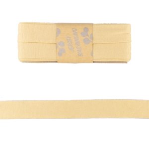 Jersey Viskose Schrägband/Einfassband gefalzt 20 mm x 3 m Coupon - uni saharagelb