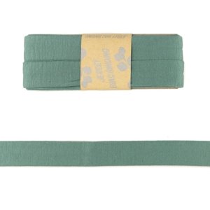 Jersey Viskose Schrägband/Einfassband gefalzt 20 mm x 3 m Coupon - uni kieferngrün