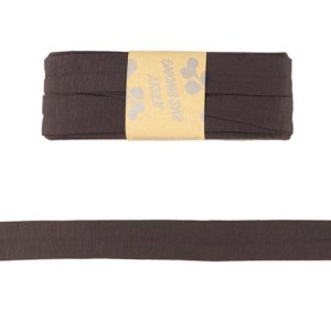 Jersey Viskose Schrägband/Einfassband gefalzt 20 mm x 3 m Coupon - uni mokka