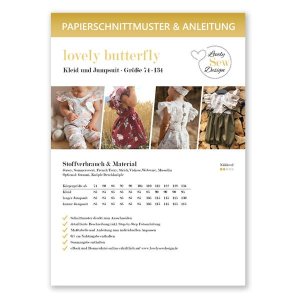 Papierschnittmuster lovely butterfly by LovelySewDesign - Kleid und Jumpsuit - Mädchen