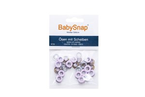 Baby Snap Ösen mit Scheiben - 20 Stück/5 mm - rosa