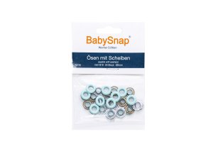 Baby Snap Ösen mit Scheiben - 20 Stück/5 mm - mint