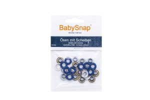 Baby Snap Ösen mit Scheiben - 20 Stück/5 mm - marine
