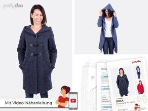 Schnittmuster by pattydoo Damenmantel mit Kapuze NORA - Damen