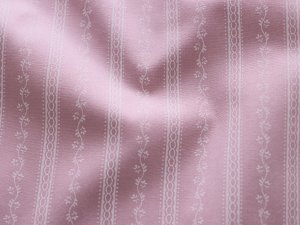 Webware Baumwolle Renforcé mercerisiert für Trachten - Blumenranken und Streifen - rosa