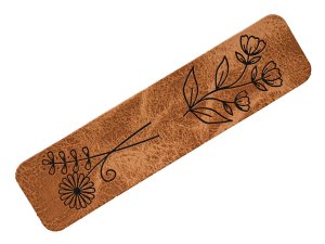 Jessy Sewing Kunstleder-Knick-Label - "Flowers" - braun