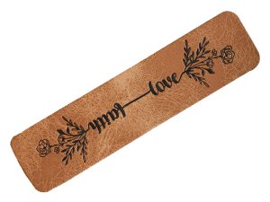 Jessy Sewing Kunstleder-Knick-Label - "love & faith" - braun