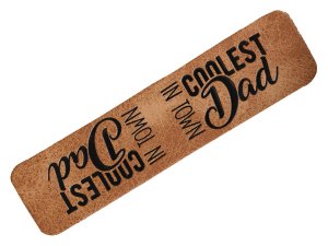 Jessy Sewing Kunstleder-Knick-Label - "coolest Dad in town" - braun