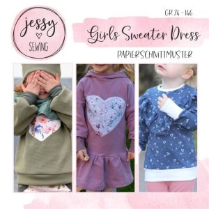 Papier-Schnittmuster Jessy Sewing - Oberteil "Girls Sweater Dress" - Kinder